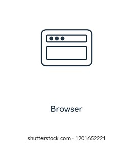 Browser concept line icon. Linear Browser concept outline symbol design. This simple element illustration can be used for web and mobile UI/UX.
