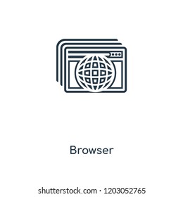 Browser concept line icon. Linear Browser concept outline symbol design. This simple element illustration can be used for web and mobile UI/UX.