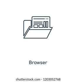 Browser concept line icon. Linear Browser concept outline symbol design. This simple element illustration can be used for web and mobile UI/UX.