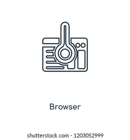 Browser concept line icon. Linear Browser concept outline symbol design. This simple element illustration can be used for web and mobile UI/UX.