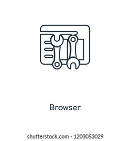 Browser concept line icon. Linear Browser concept outline symbol design. This simple element illustration can be used for web and mobile UI/UX.