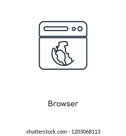 Browser concept line icon. Linear Browser concept outline symbol design. This simple element illustration can be used for web and mobile UI/UX.