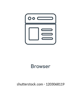Browser concept line icon. Linear Browser concept outline symbol design. This simple element illustration can be used for web and mobile UI/UX.