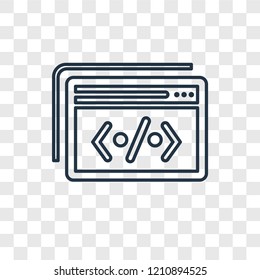 Browser concept vector linear icon isolated on transparent background, Browser concept transparency concept in outline style