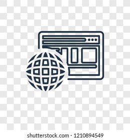 Browser concept vector linear icon isolated on transparent background, Browser concept transparency concept in outline style
