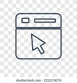 Browser concept vector linear icon isolated on transparent background, Browser concept transparency concept in outline style