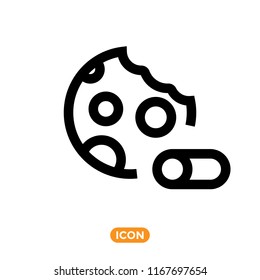 Browser Cookie Icon. Internet technologies Related Vector Symbol