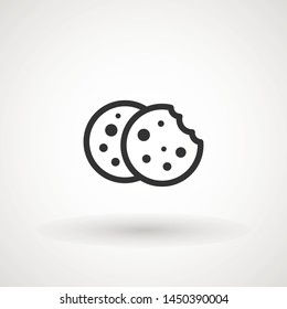 Browser Cookie Icon. Outline Style Icon Cookie icon vector isolated on white background, logo concept sign on transparent background, filled black symbol.