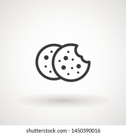 Browser Cookie Icon. Outline Style Icon Cookie icon vector isolated on white background, logo concept sign on transparent background, filled black symbol.