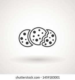 Browser Cookie Icon. Outline Style Icon Cookie icon vector isolated on white background, logo concept sign on transparent background, filled black symbol.