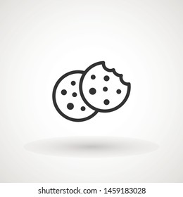 Browser Cookie Icon. Outline Style Icon Cookie icon vector isolated on white background, logo concept sign on transparent background, filled black symbol.