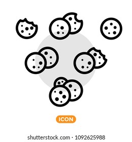 Browser Cookie Icon Set. Vector Icon Of Cookie. Outline Style Icon. Collection Of Symbols