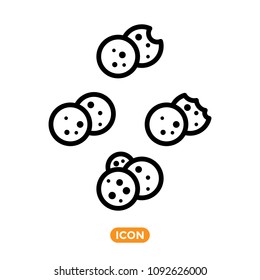 Browser Cookie Icon Set. Vector icon of Cookie. Outline Style Icon. Collection of symbols