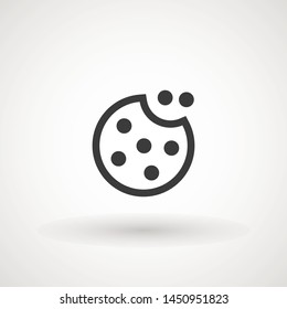 Browser Cookie Icon. Cookie icon vector isolated on white background, logo concept sign on transparent background, filled black symbol