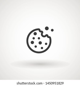 Browser Cookie Icon. Cookie icon vector isolated on white background, logo concept sign on transparent background, filled black symbol