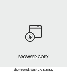 browser copy icon. browser copy vector on gray background