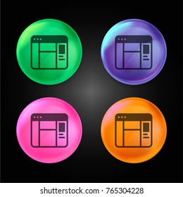 Browser crystal ball design icon in green - blue - pink and orange.