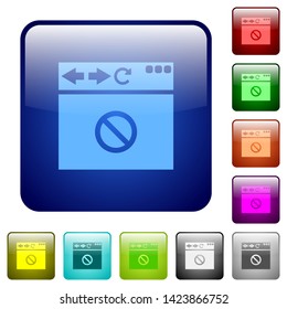 Browser disabled icons in rounded square color glossy button set