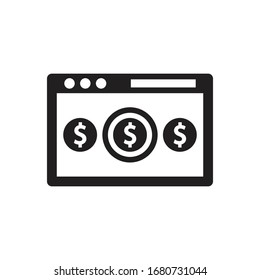 Browser - dollar - money - icon vector 