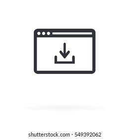 Browser with download icon