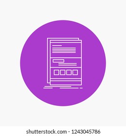 Browser, dynamic, internet, page, responsive White Line Icon in Circle background. vector icon illustration