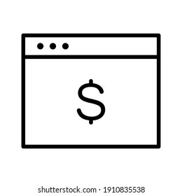 Browser, ecommerce, online payment icon vector image. Can also be used for Finance and Money. Suitable for use on web apps, mobile apps and print media.