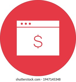 Navegador, ecommerce, imagen vectorial de icono de pago en línea. También se puede usar para Finanzas y Dinero. Idóneo para aplicaciones web, aplicaciones móviles y medios impresos.