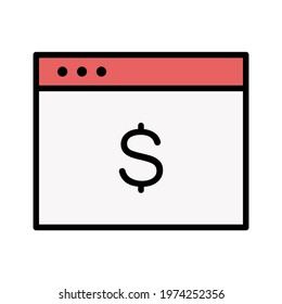 Browser, ecommerce, online payment icon vector image. Can also be used for Finance and Money. Suitable for use on web apps, mobile apps and print media.