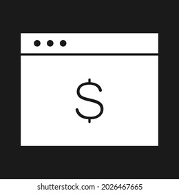 Browser, ecommerce, online payment icon vector image. Can also be used for Finance and Money. Suitable for use on web apps, mobile apps and print media.