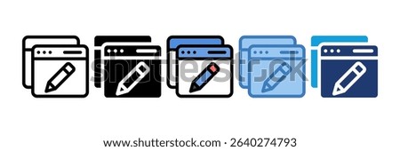 Browser Edit Icon Element For Design