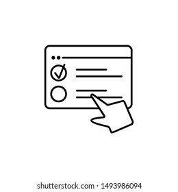 Browser education quiz regular icon. Element of distance education line icon