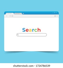 browser element with search engine interface bar template