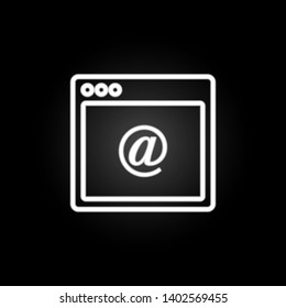 browser email webpage neon icon. Elements of browser set. Simple icon for websites, web design, mobile app, info graphics