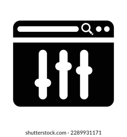 Browser Equalizer Icon, Vector Graphics