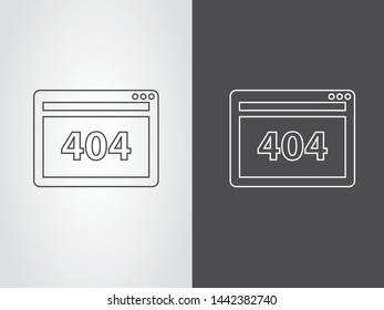 Browser Error 404 Internet Connection Website Information Indicator Sign Symbol Icon Black White Outline