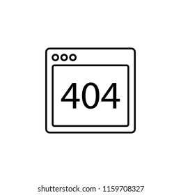 browser error 404 webpage icon. Element of internet browser for mobile concept and web apps icon. Thin line icon for website design and development, app development