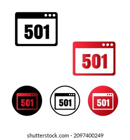 Browser Error 501 Icon Illustration