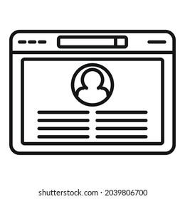 Browser error icon outline vector. Window computer. Screen website