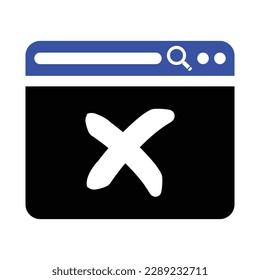 Browser Error Icon, Vector Graphics