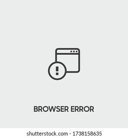 browser error icon. browser error vector on gray background