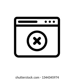 Browser Error Line Icon