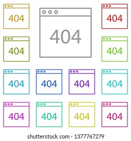 browser, error multi color icon. Simple thin line, outline vector of Web Design Development icons for UI and UX, website or mobile application