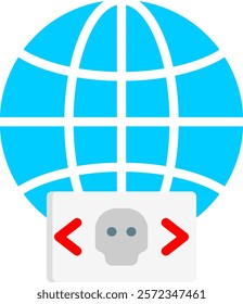 Browser Exploits Icon Flat Vector Illustration