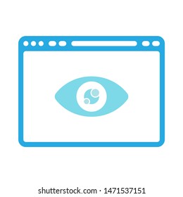 browser eye  icon. flat illustration of browse eye  - vector icon. browser eye  sign symbol