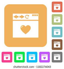 Browser favorite flat icons on rounded square vivid color backgrounds.