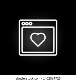 browser favorite webpage neon icon. Elements of browser set. Simple icon for websites, web design, mobile app, info graphics