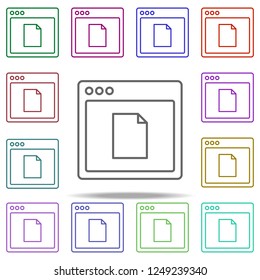 browser file webpage icon. Elements of browser in multi color style icons. Simple icon for websites, web design, mobile app, info graphics