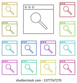browser ,find, search multi color icon. Simple thin line, outline vector of Web Design Development icons for UI and UX, website or mobile application