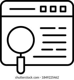 Browser Finder Concept, Search Enginge Vector Icon Design, Keyword Find Sign, Seo and Digital Marketing Symbol on White background