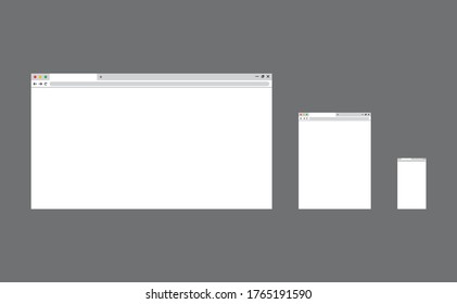 Browser flat web template for desktop, tablet and mobile devices